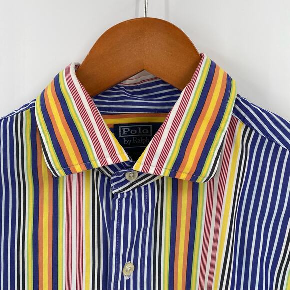 Polo by Ralph Lauren colorful vertical striped long sleeve shirt Large Westerton - Picture 7 of 11